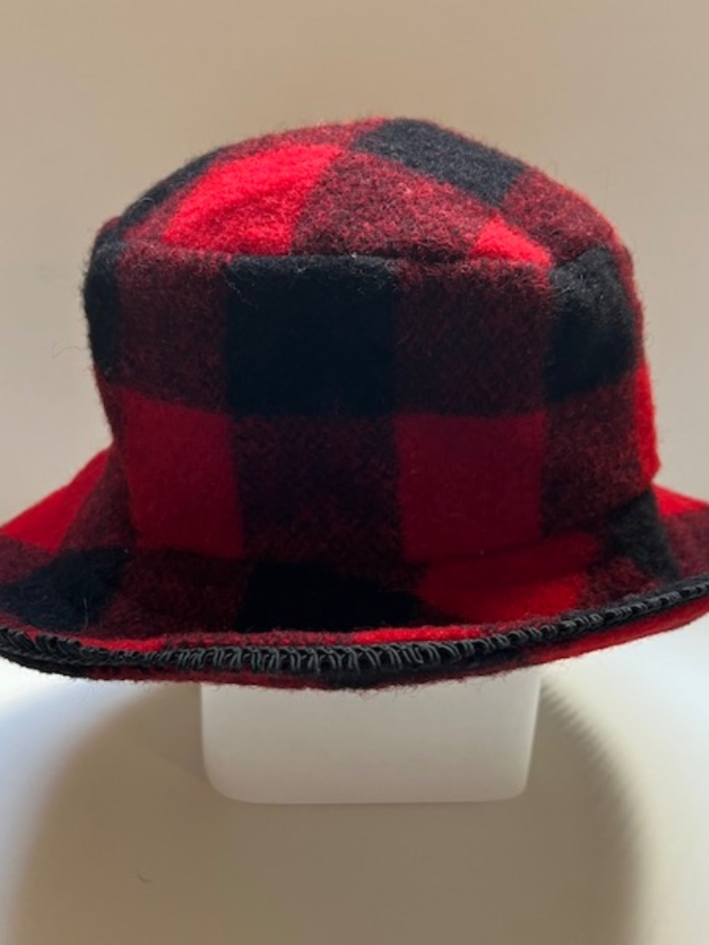 Buffalo Plaid red /black bucket hat wool unisex